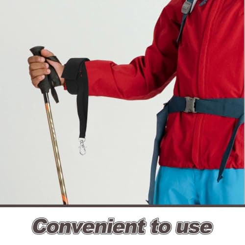 2 Pairs Anti-lost Ski Glove Wrist Straps with Buckle, Elastic Black — view 3