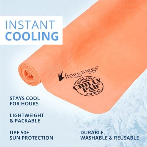 FROGG TOGGS unisex adult Original Towel, Longer than Microfiber Towels, Biodegradable Chilly Pad Instant Cooling Towel Perfect For Use Anytime You Sweat 33x13, Hivis Orange, 33x13 US — view 3