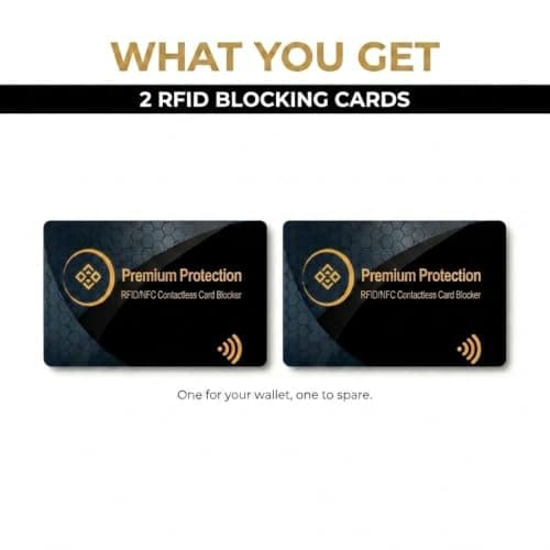 KF-Premium RFID Blocking Cards, Bank & Credit Card Protector, 2 Pack, Gold — view 5