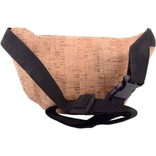 Womens Travel/Holiday Cork Waist Bag/Bumbag with Floral Design - Distressed Cork — view 2