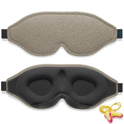 2026 Innovative Sleep Mask for Men and Women, Trilancer 3D 99.99% Light Blocking Design, Comfortable Eye mask, Blackout Blindfold for Sleeping, Nap, Meditation, Travel, with Earplugs (Brown)