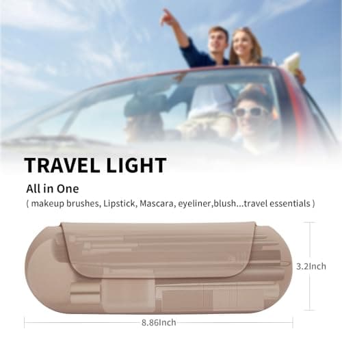 AGIKET Silicone Makeup Brush Holder Travel Cosmetic Bag：Soft Portable Cosmetic Face Brushes Holder with Upgrade Anti-Fall Out Magnetic Closure, Large Travel Makeup Brush Case - Walnut — view 6
