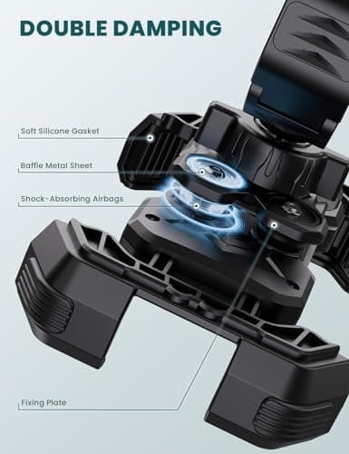 GREFAY Motorbike Phone Holder [Upgrade Vibration Dampened], Super Stable Bike Phone Mount, 360° Rotation & Quick Lock Motorcycle Phone Holder Sport Gadget Mount Compatible with 4.7-6.8” Phones — view 3