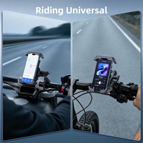 BRDRC Motorcycle & Bike Phone Mount‑720° Rotatable Metal Extension Arm, Anti‑Theft Universal Handlebar Holder, Dual Vibration Dampening, Compatible with iPhone 17/16/15 & 4.8‑7.5" Smartphones — view 4
