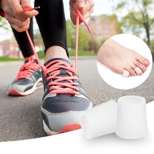 20 Pcs Silicone Toe Sleeves Protectors Breathable Pinky Toe Covers Soft Toe Covers Corn Pads Toe Tube Cushions for Women Men Pain Relief Rubbing Corns Calluses Blister Bunion Hammertoe — view 6