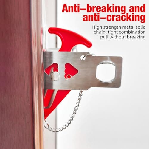 Portable Door Lock Home Security Door Lock Travel Lockdown Locks for Additional Safety and Privacy Perfect for Traveling Hotel Home Apartment College,2 Pack — view 3