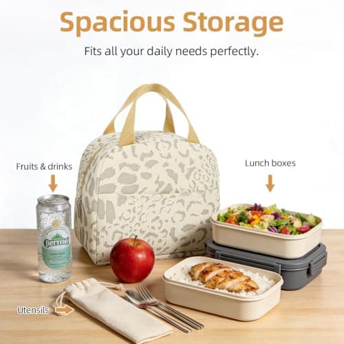 ABOHU Lunch Bags for Women Men, Portable Insulated Lunch Bag Water-Resistant Leak-Proof Lunch Box Tote Bag, Reusable Cooler Tote Lightweight Thermal Lunchbox for Work, School, Picnic & Travel — view 5