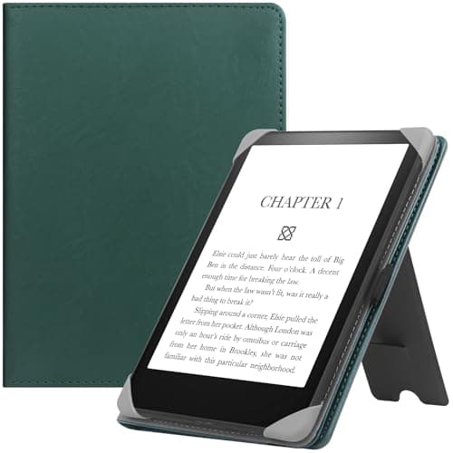 HGWALP Universal Case for 6" eReaders, Folio Leather Stand Cover with Handstrap Compatible with All 6 inch Kindle Paperwhite/Kobo/Tolino/Pocketook/Sony E-Book Reader-Mint