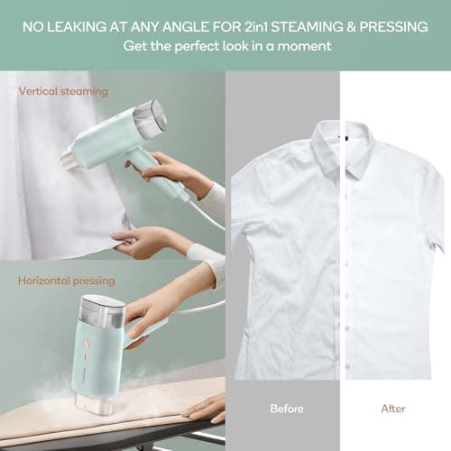 Newbealer Portable Handheld Clothes Steamer, Green — view 5