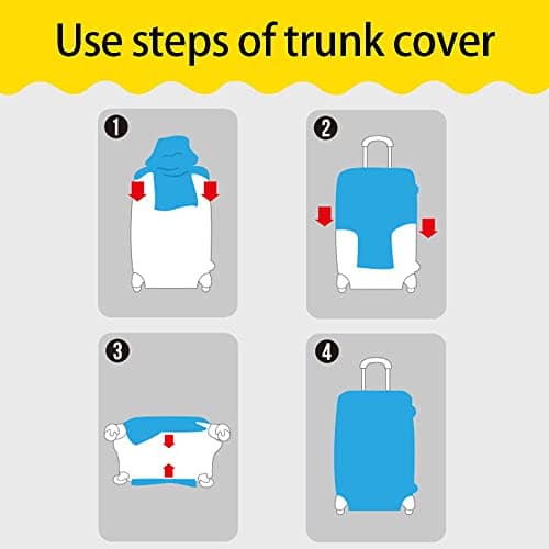 Printed Design Travel Trolley Case Cover Protector Washable Suitcase Cover Luggage Storage Covers for 18-28 Inch Luggage Cover (purple-gold D, S (18-21 inch Luggage)) — view 6