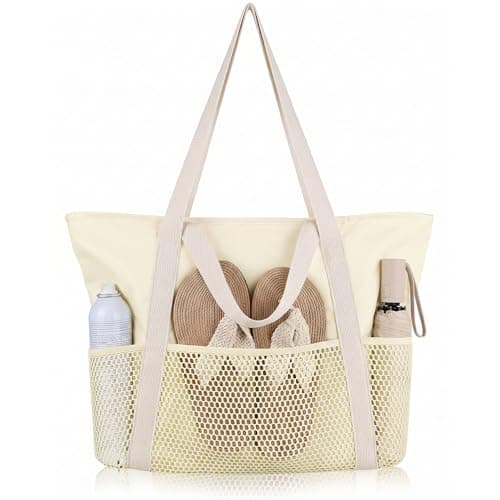 HOMESPON Beach Bag Large Waterproof Tote for Women with Zipper