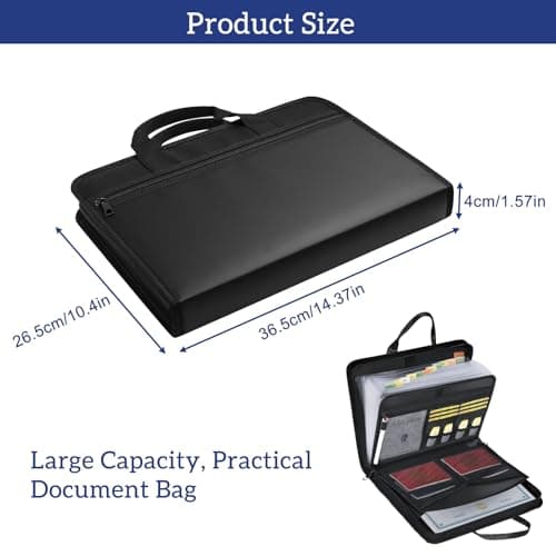 AUNHOKE Fireproof Document Bag, Important Document Organiser Binders — view 4