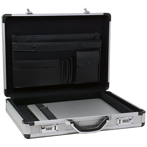 Alpine Swiss Executive Aluminum Briefcase Padded Laptop Briefcase for Men Hard Shell Attache Case Combo Lock Business Case — view 2