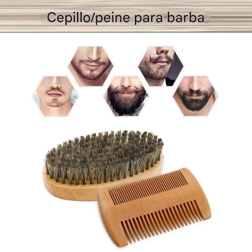 Beard Comb And Brush Set Groom Shave Care Clean Debris Accessories — view 4