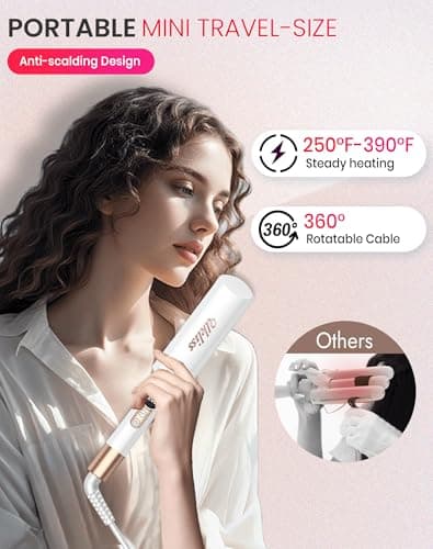 UKLISS Hair Waver Pro Mini Wave Curling Iron with 2 Travel Adapters — view 4
