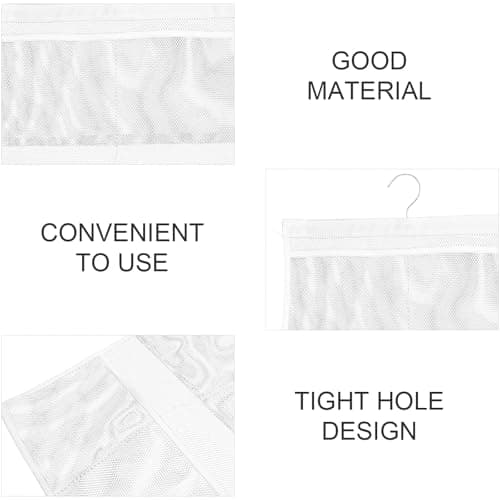 DIYEAH Hanging Mesh Shower Organizer White 6 Pocket Storage Bag — view 3