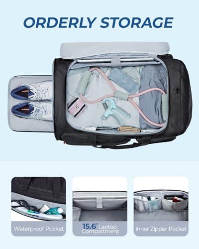 bagsmart Large Gym Bag for Women & Men, 63L Sports Duffel Bag for Travel — view 5