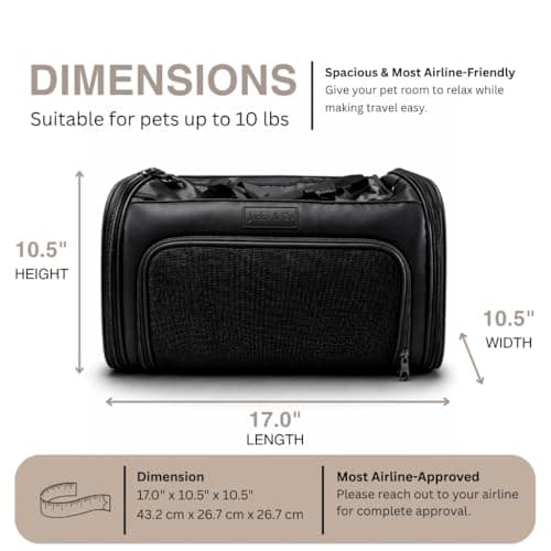 JACKO & CO - Premium Dog & Cat Carrier up to 10lbs, TSA Airline Approved — view 5