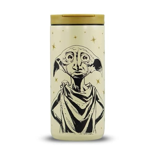 Harry Potter Half Moon Bay Dobby Free Elf | 350ml Insulated Metal Travel Mug | Official Merchandise | Double Wall Thermal Coffee Tumbler | Perfect Birthday or Christmas Gift