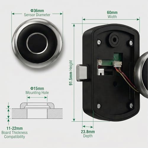 Fingerprint Cabinet Lock with App Control, Smart Biometric Drawer Lock — view 6