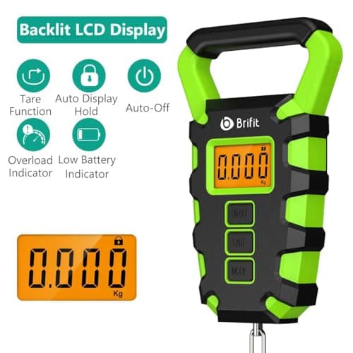 ORIA Digital Luggage Scale, 50kg Hanging Fishing Scale with Tape, Green — view 4