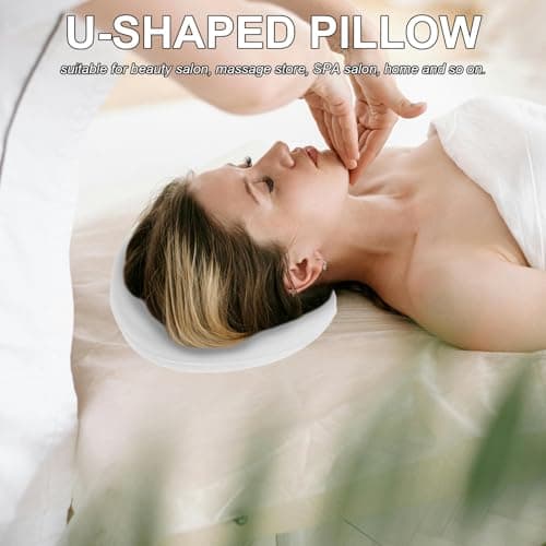 DIYEAH Memory Foam Face down Pillow for Beauty Salon, U-shaped Spa Massage Headrest Cushion 28x28x8cm Breathable Vent Holes, Reusable Professional Massage Table Pad — view 3