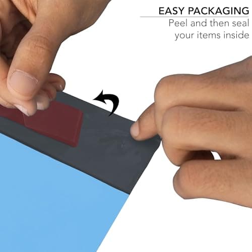 iSOUL Poly Mailer Bags 12x16 Self-Seal, Shipping Envelopes Strong, Waterproof, Tamper-Proof Polythene Packaging for Clothes, Bedding & Parcel Bag Shipping Post Bag Envelopes 50 Pack Blue — view 2
