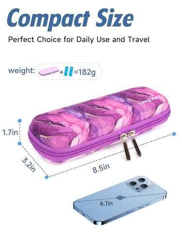 Manjaro Travel Case - Insulin Cooler Travel Case with 2 Ice Packs, Medication Cooler Bag for Fridge, Keep Medicine Cool While Traveling for Diabetic Supplies By YOUSHARES (Marble Purple) — view 6