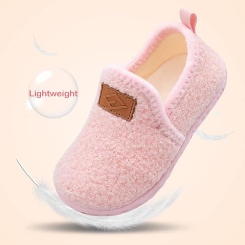 JIASUQI Toddler Slippers Boys Girls Slip on House Shoes Lightweight Baby Sock Shoes Outdoor Kid Walking Shoes(Pink 142,UK Size 5.5-6) — view 3
