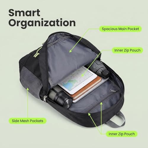 SINJAETRQ Foldable Lightweight Backpack, 30L Waterproof Rucksack for Men and Women, Durable Travel Daypack for Hiking, Camping, Cycling and Outdoor Adventures — view 3