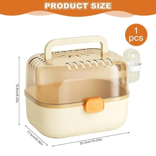 Hamster Carrier Cage with Water Bottle, Travel Cage for Small Animals — view 3