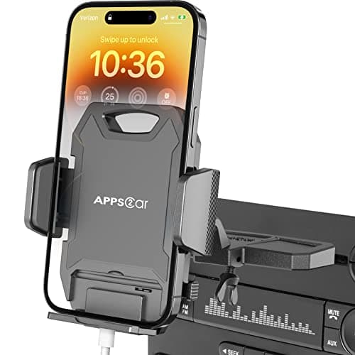 APPS2Car Car Phone Holder，CD Slot Phone Holder,360° Rotation Car Phone Mount,CD Holder Compatible 4.0''-7.0'' Smartphones