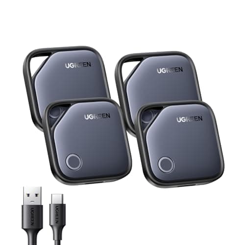UGREEN FineTrack Tracker Tag for Apple Find My (4 Pack), USB-C Rechargeable