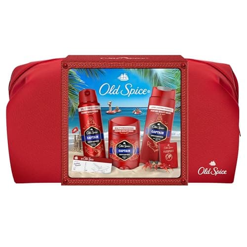 Old Spice Travel Bag Gift Set: Captain Deodorant Stick & Shower Gel