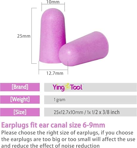 60 Pairs Ultra Soft Foam Ear Plugs, 38dB SNR Noise Reduction Earplugs for Sleeping Hearing Protection Travel Study Concentration Construction Site (Purple, One Size) — view 3