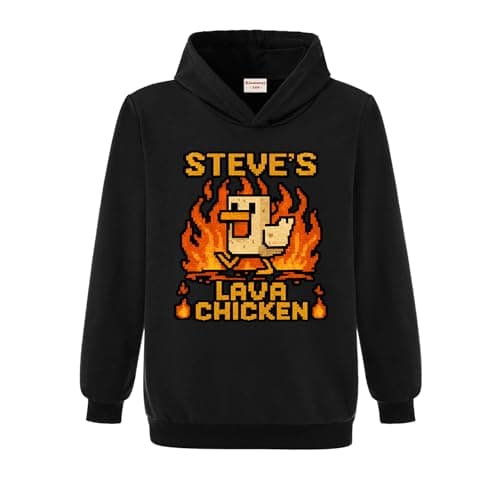 Kiamseay Lava Chicken Unisex Kids Boys Girls Hoodie+Pants Cotton Tracksuit Set (Black,7 Years) — view 2