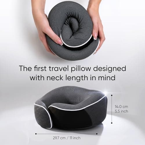 Proglobe Neck Pillow for Travel, Memory Foam, Long Haul Flights, Dark Grey — view 5
