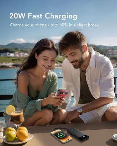 Charmast 20000mAh Power Bank, 4 Cables Portable Charger 22.5W Fast Charging — view 5