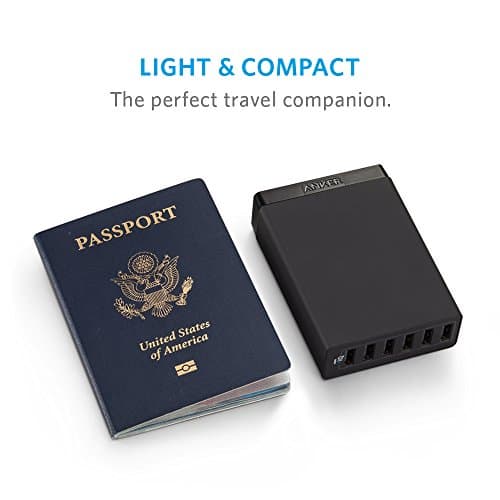 Anker PowerPort 60 W 6-Port Family-Sized Desktop USB Charger with PowerIQ Technology for Smartphones - Black, Compatible with iPhone 8 Plus — view 4