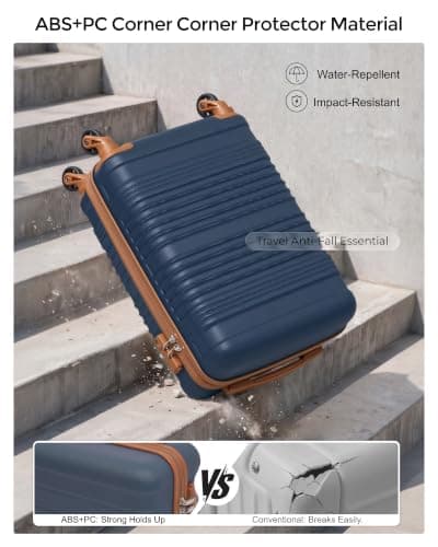 COOLIFE 55×35×20 Cabin Suitcase + 40x30x20cm Ryanair Cabin Bag EasyJet Set — view 5