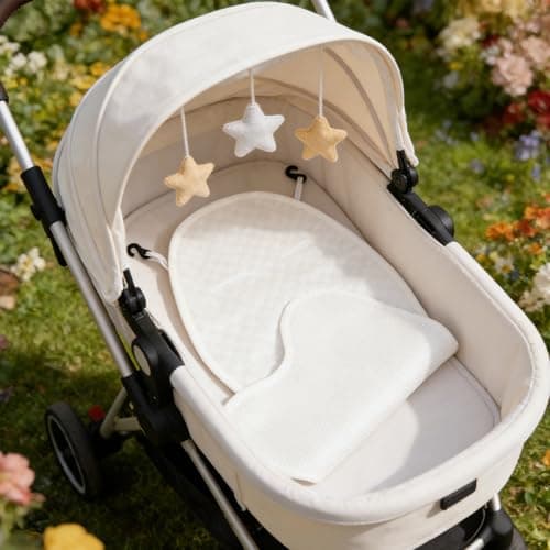 OSOLADY Baby Cooling Mat, Liner Toddler Seats Pad, Portable Cooler Cushion for Toddlers and Babies Outdoor Travel White — view 4