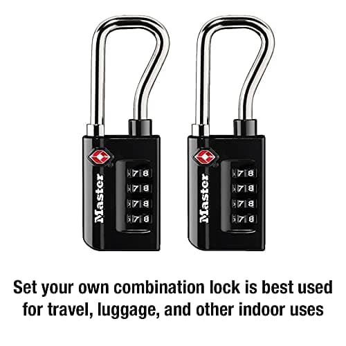 Master Lock 4696T, TSA Approved Luggage Lock, Pack of 2, Black, 2 Pack, Set Your Own Combination — view 3