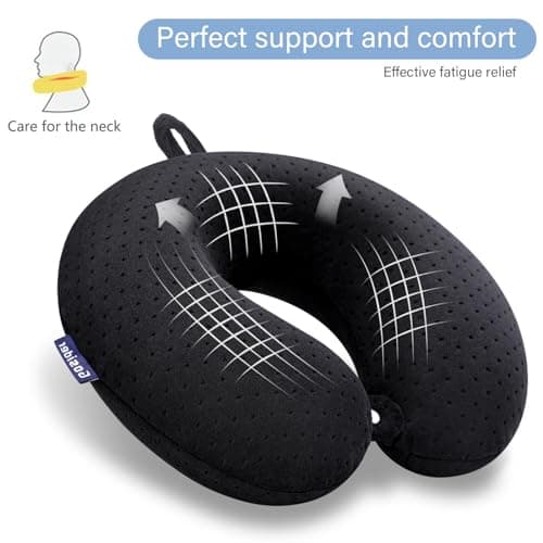 Gosider Travel Neck Pillow Memory Foam Airplane Pillows, Black — view 4