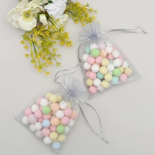 G2PLUS Silver Grey Organza Gift Pouches 10x15 cm: Medium Favor Bags,50 PCS — view 6