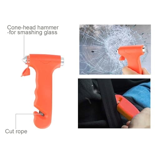 Car Emergency Breakdown Safety Kit 13-in-1 Vehicle Europe Travel Driving Kit with Jump Leads,Tow Rope,Warning Triangle,Hi-Vis Vest,Emergency Hammer/Rain poncho/Blanket etc — view 6