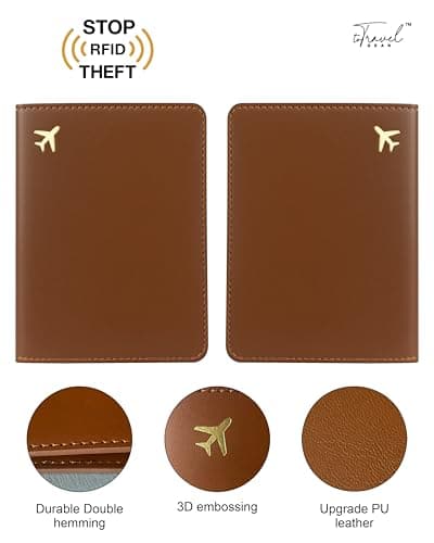 toTravelGear Passport Holder for Travel Essentials RFID Blocking PU Leather — view 3