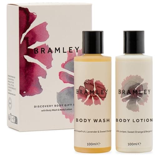 Bramley Discovery Body Gift Set (2 x 100 ml), Includes Travel Body Lotion, Pamper Gift for Women With Travel Minis of Natural Shower Gel and Body Moisturiser