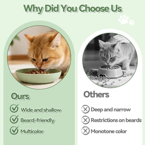 10 Pack Cat Bowls, Shallow Mouthed Cat Dishes, Whisker Friendly Bowl — view 3
