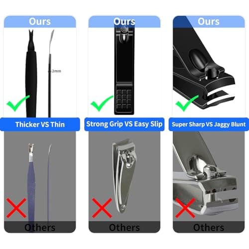24Pcs Nail Clippers Set for Mens Grooming Kits, Mens Manicure Set for Women, Nail Scissors Stainless Steel Professional Pedicure Sets for Feet, Nail Care Tools Grooming Kit with Travel Case — view 4