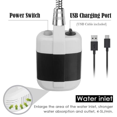 Portable Camping Shower USB Rechargeable Electric Set — view 2